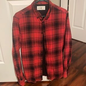 H&M red and black flannel button down